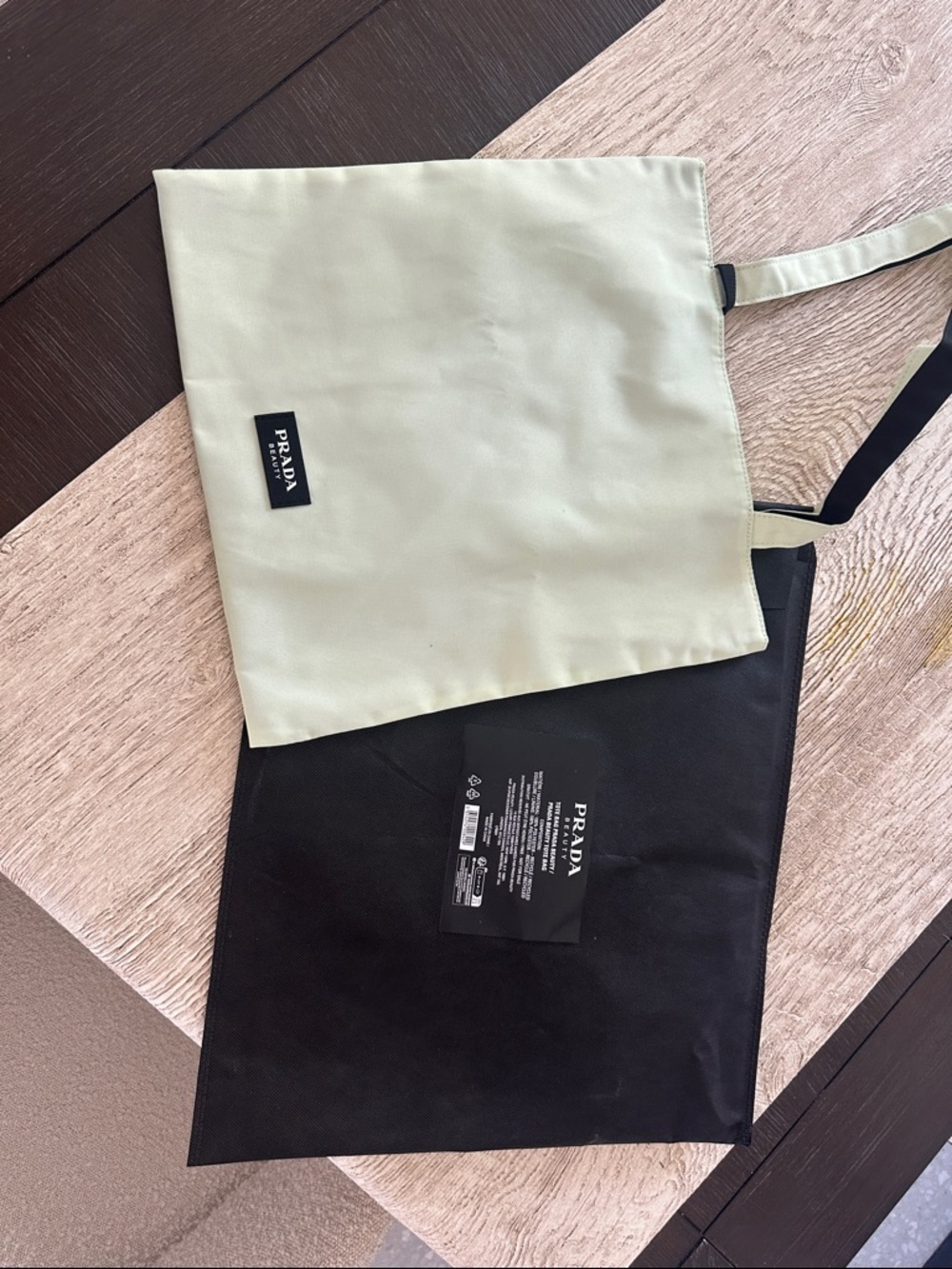 Prada Pale Green Nylon beauty Messenger Tote